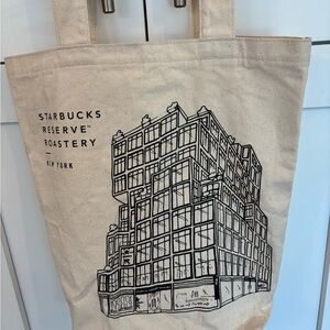 Starbucks Reserve Roastery Cream Canvas Tote Bag New York   New
